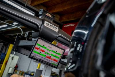 Wheel Alignment in progress